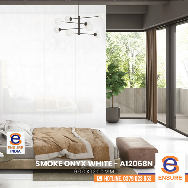 Gạch Glossy Smoke Onyx White - A12068N 600x1200 mm